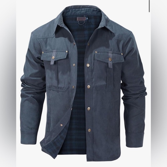 Flannel Lined Jacket Vintage Snap Button Western Rugged Outdoor Cowboy Jacket - Picture 3 of 12